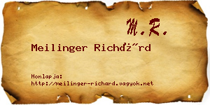 Meilinger Richárd névjegykártya